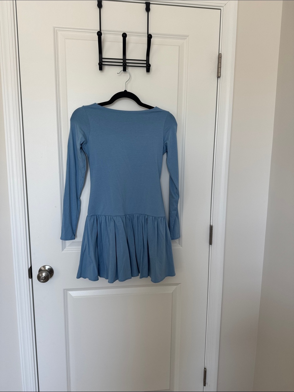 Abercrombie & Fitch Light Blue Long-Sleeve Peplum Dress
